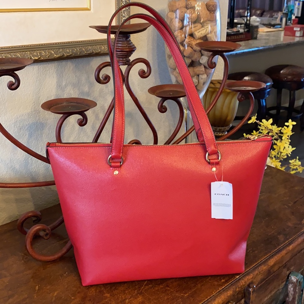 NWT Coach leather red gallery tote - Picture 2 of 7
